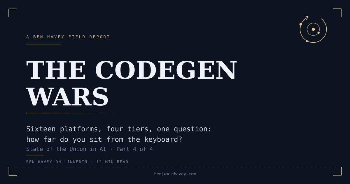 The CodeGen Wars — Who's still in the loop? State of the Union in AI, Article IV of IV.